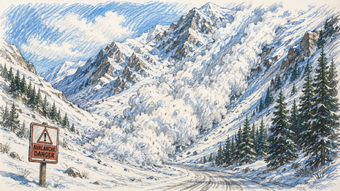 Computer generated avalanche sketch