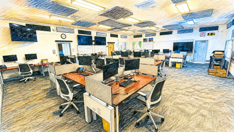 Computer Generated sketch of the Gallatin County Coordination Center.