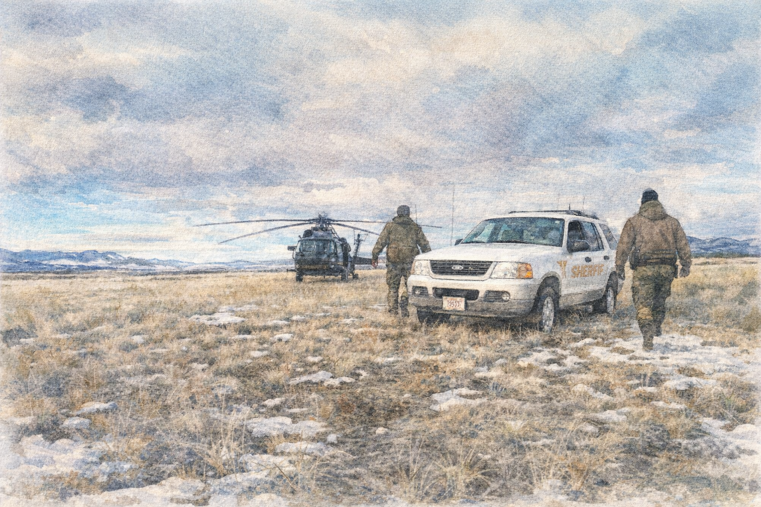 Computer generated sketch of a SWAT team