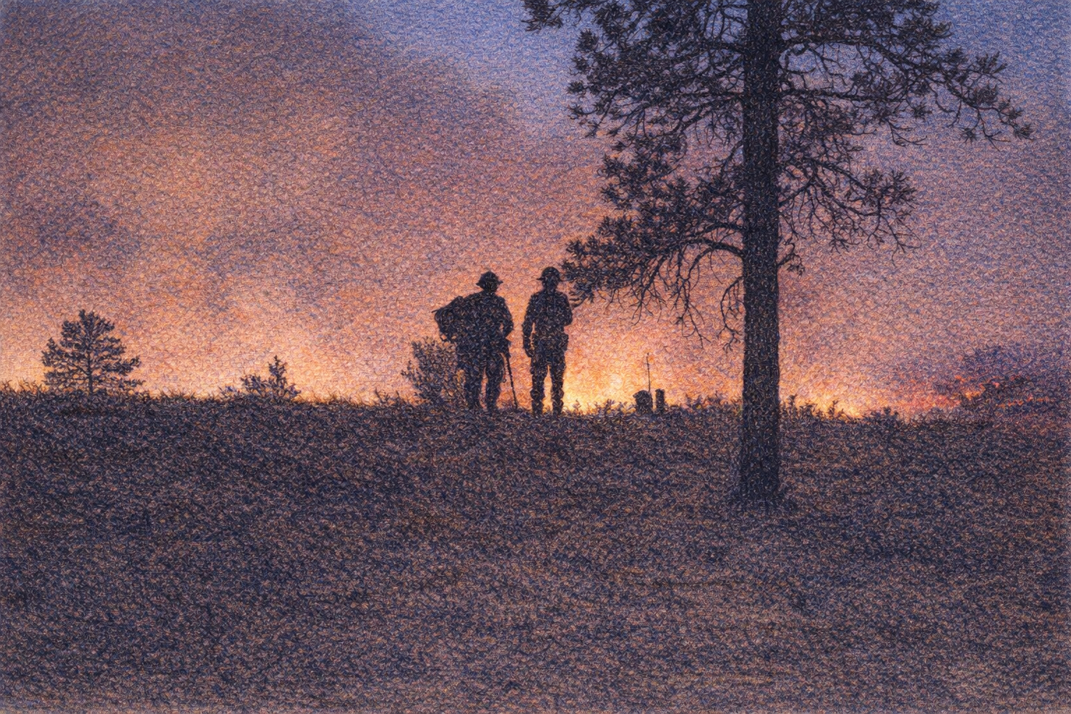 Computer generated sketch of a wildfire at night